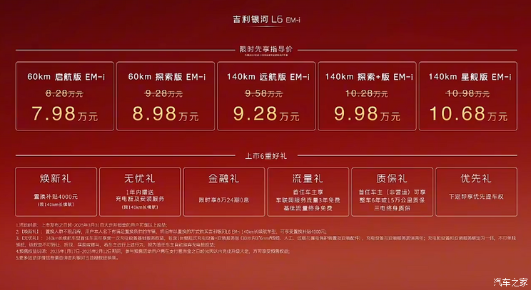 吉利银河L6 EM-i正式上市，限时先享价售7.98万起！