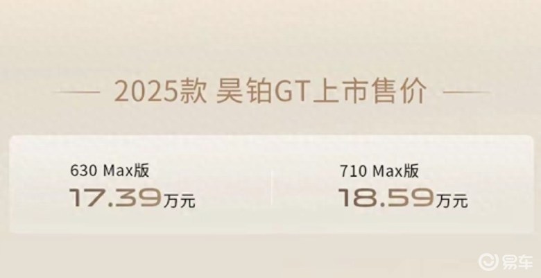 2025款昊铂GT上市17.39万起，标配800V快充+